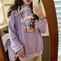 Japanese Anime Girl Cat Cartoon Print Hoodie  - Thumbnail 3