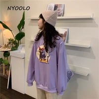 Japanese Anime Girl Cat Cartoon Print Hoodie  - Thumbnail 6
