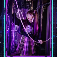 Anime Girl Cartoon Print Graphic Hoodie Long Sleeve Sweatshirt Sweater Pullover Causal Punk Goth E-Girl Kawaii Korean Japanese Harajuku Streetwear - Thumbnail 4