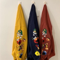 Funny Elmo Cartoon Print Loose Oversized Long Sleeve Sweatshirt Sweater Pullover Jumper Causal E-Girl Kawaii Korean Japanese Harajuku Streetwear - Thumbnail 5