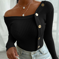 Long Sleeve Women'S Knitted Sweater Top - Thumbnail 3