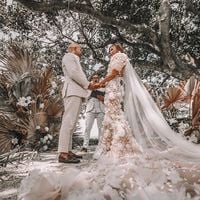 Romantic Mermaid Sweetheart Open Back Lace Wedding Dresses with Sleeves - Thumbnail 2