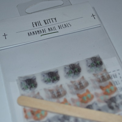 Evil kitty  nail decals
