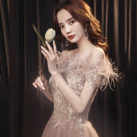 Elegant tulle lace long prom dress evening dress - Thumbnail 3