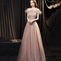 Elegant tulle lace long prom dress evening dress - Thumbnail 5