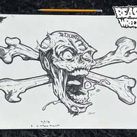 ZOMBIE CAGE FIGHTER: ROUND 13 ink artwork - Thumbnail 1