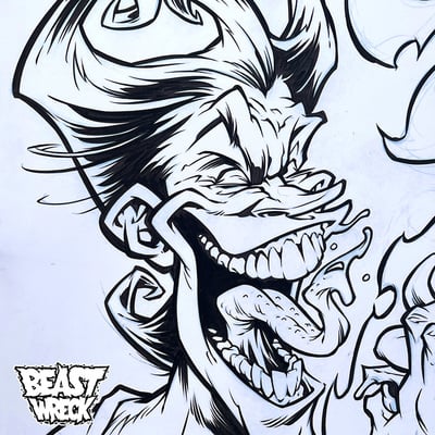 Evil boys eating evil hamburgers ink artwork - Thumbnail 4