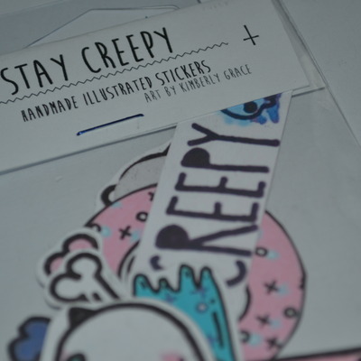 Stay creepy sticker set