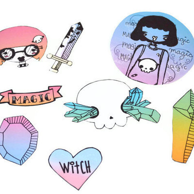 Teen witch sticker set
