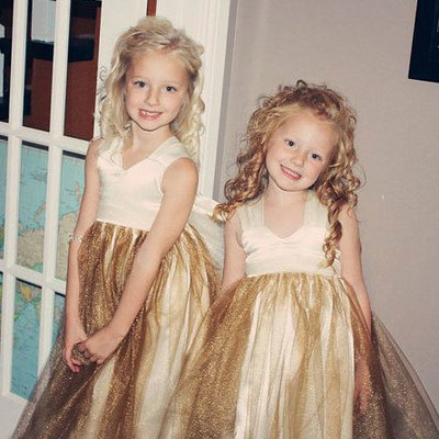 Sparkly gold flower girl dresses  - Thumbnail 1