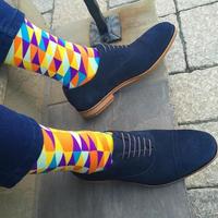 New Handmade Navy Cap Toe Shoes, Men's Brogue Shoes, Lace Up Suede Formal Shoes - Thumbnail 1