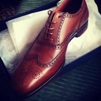 New Brown Leather Wingtip Shoes, Oxfords Lace Up Handmade Fashion Shoes - Thumbnail 1