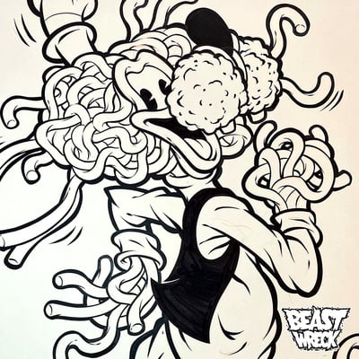 Flying spaghoofy monster ink artwork - Thumbnail 5