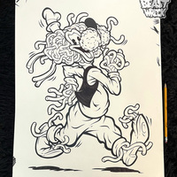 FLYING SPAGHOOFY MONSTER ink artwork - Thumbnail 1