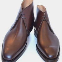 Men's Dark Brown Chukka Leather Handmade Boot - Thumbnail 1