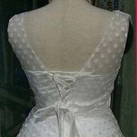 Vintage Polka Dots Tea Length Wedding Dress Bridal Gowns，809 - Thumbnail 2