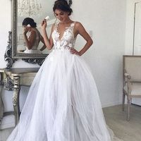 Ball Gown Tulle Wedding Dress Lace Appliques Bridal Gowns，815 - Thumbnail 2