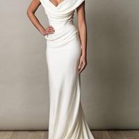 Elegant Ivory Prom Dress,Off Shoulder Evening Dress,Sleeveless Party Dress,Simple Wedding Dresses,Bridal Gowns,50 - Thumbnail 1