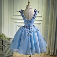 Cute blue butterfly short prom gown, cute homecoming dress,Blue Short Prom Dresses,64 - Thumbnail 2