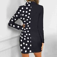 Design V-Neck Long Sleeve Dress - Thumbnail 1