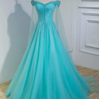 Beading prom dresses,off the shoulder prom dress,Fashion Prom Dress,Sexy Party Dress,Custom Made Evening Dress,92 - Thumbnail 2