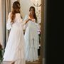 Boho Wedding Dress , Vintage A-line Bohemian Backless Gown 2020 with Balloon Sleeves,96-1