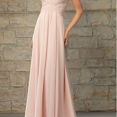 Blush pink bridesmaid dress, long bridesmaid dress, chiffon bridesmaid dress, cheap bridesmaid dress, junior bridesmaid dress,,109
