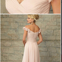 Blush pink bridesmaid dress, long Bridesmaid Dress, chiffon Bridesmaid Dress, cheap bridesmaid Dress, junior bridesmaid dress,,109 - Thumbnail 1