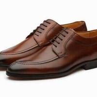 New Pure Handmade Dark Tan Shaded Leather Lace up Dress Shoes for Men's - Thumbnail 4