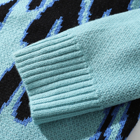 Black Pink Vintage Fire Flames Loose Oversized Long Sleeve Knit Sweatshirt Sweater Pullover Jumper E-Girl Kawaii Korean Japanese Harajuku Streetwear - Thumbnail 9