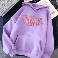 Letter Print Doll Loose Oversized Hoodie Long Sleeve Sweatshirt Sweater Pullover Jumper E-Girl Kawaii Korean Japanese Harajuku Streetwear - Thumbnail 5