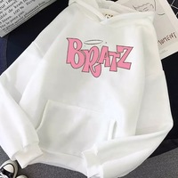 Letter Print Doll Loose Oversized Hoodie Long Sleeve Sweatshirt Sweater Pullover Jumper E-Girl Kawaii Korean Japanese Harajuku Streetwear - Thumbnail 6