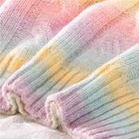 Pastel Rainbow Tie Dye Stripe Loose Oversize Knit Long Sleeve Sweatshirt Sweater Pullover Jumper E-Girl Kawaii Korean Japanese Harajuku Streetwear - Thumbnail 5