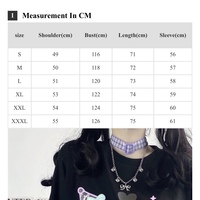 Cute Black Japanese Anime Cartoon Print Loose Oversize Long Sleeve T-shirt  - Thumbnail 8