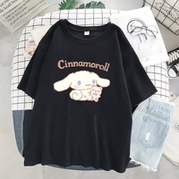 Cute Anime Cartoon Print Loose Oversize Short Sleeve Short T-shirt Top Causal Summer E-Girl Kawaii Korean Japanese Harajuku Streetwear - Thumbnail 4