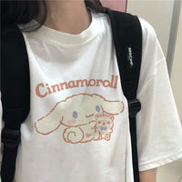 Cute Anime Cartoon Print Loose Oversize Short Sleeve Short T-shirt Top Causal Summer E-Girl Kawaii Korean Japanese Harajuku Streetwear - Thumbnail 7