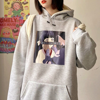 I WANT TO SEE YOU Anime Girl Printed Hoodie Sweatshirt - Thumbnail 4