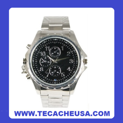 8gb black stainless steel spy watch camera 