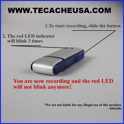 2gb spy ear voice recorder bug usb flash drive