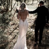 Marvelous Mermaid Square Neck Backless Sequins Wedding Dresses - Thumbnail 1