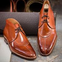 New Two Tone Handmade Boot,Leather Chukka Boot,Split toe Lace Up Boot,Party Wear Boot For Men - Thumbnail 1