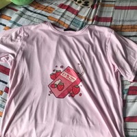 Cute Pink Strawberry Juice Box Graphic Cartoon Print Loose Short Sleeve Short T-shirt Top Casual E-Girl Kawaii Korean Japanese Harajuku Streetwear - Thumbnail 6