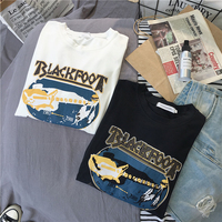 Black White Plaid Patchwork Print Loose Casual Sweatshirt Sweater Long Sleeve Shirt Pullover Jumper E-Girl Kawaii Korean Japanese Harajuku Streetwear - Thumbnail 3