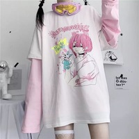 Goth Anime Girl Cartoon Print Loose Casual Sweatshirt Sweater Long Sleeve Shirt Pullover Jumper E-Girl Kawaii Korean Japanese Harajuku Streetwear - Thumbnail 5