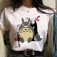 Japanese Anime Cartoon Print Loose Casual Short Sleeve Shirt T-shirt - Thumbnail 8