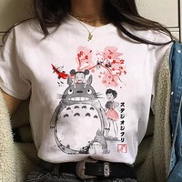 Japanese Anime Cartoon Print Loose Casual Short Sleeve Shirt T-shirt - Thumbnail 9