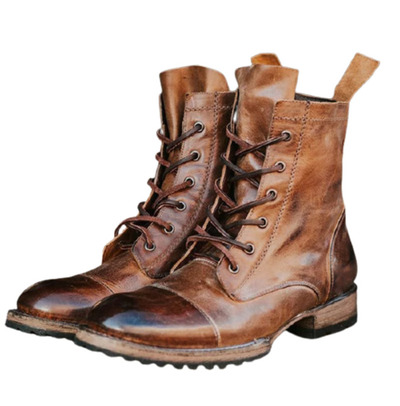 Handmade Mens Motorcycle Style Lace up Ankle Boots, Mens Punk Fashion Boot