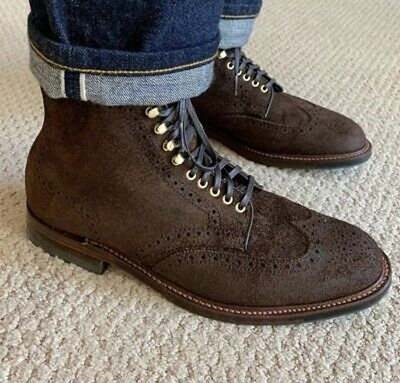 New Handmade Dark Brown Suede Leather Ankle Boots for Men's