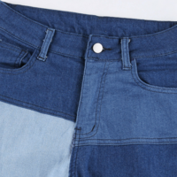 Free Shipping-High Waist Color Block Jeans  - Thumbnail 5