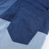 Free Shipping-High Waist Color Block Jeans  - Thumbnail 6
